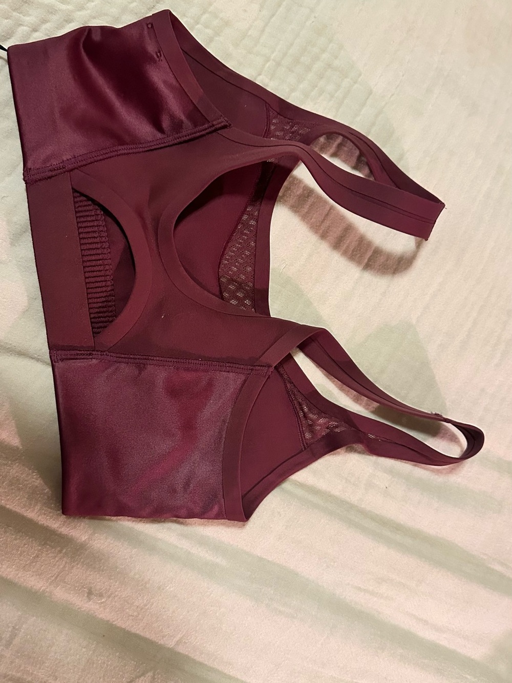 Nike Sports Bra Light Support Padded Mesh  Burgundy Dri Fit Bra Size XS